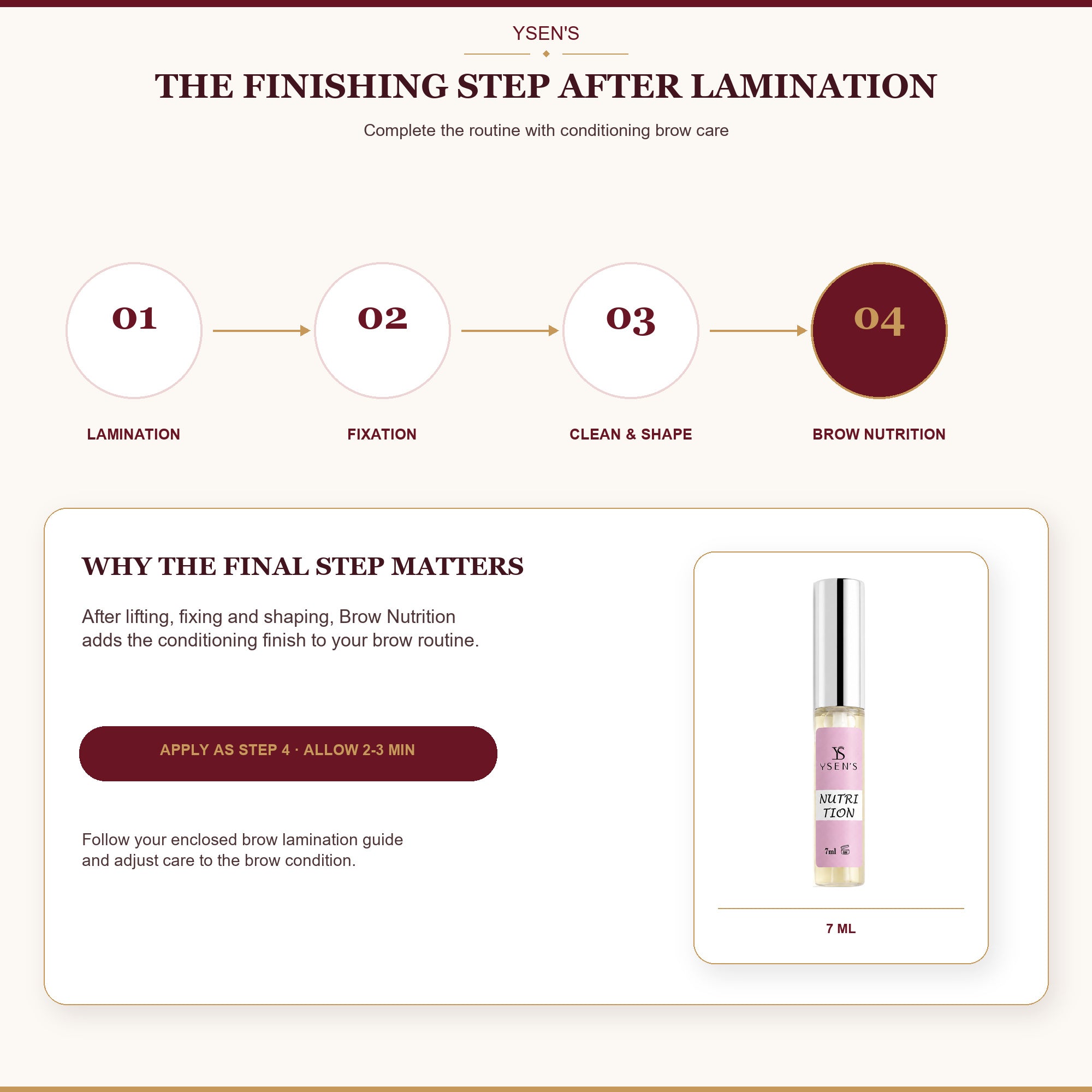 YSEN’S Brow Nutrition Post-Lamination Conditioner – 7ml