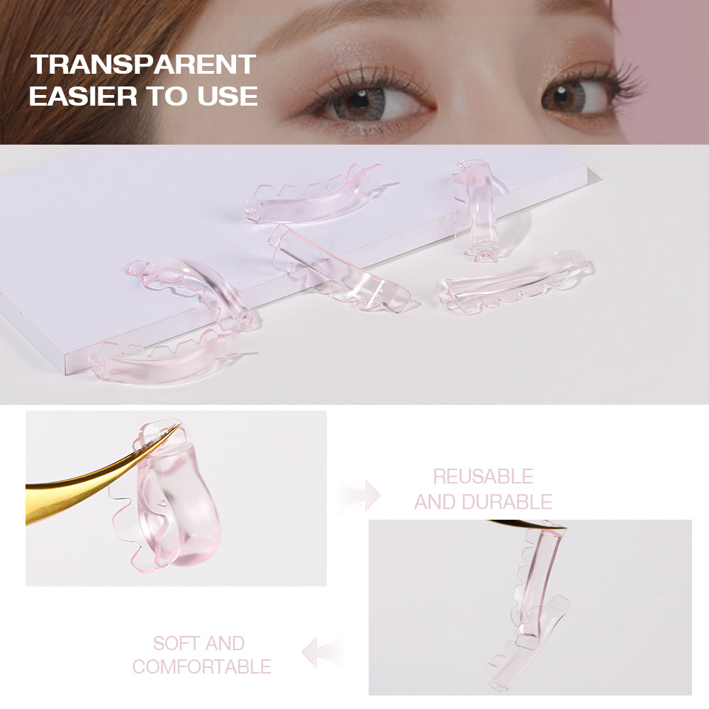 Ysen's Eyelash Lifting Pads, Self-Adhesive, 12 pieces, 6 sizes, Korean glue-free eyelash lifting pads, Reusable, soft silicone eyelash pads for protection, for home use or in the salon.