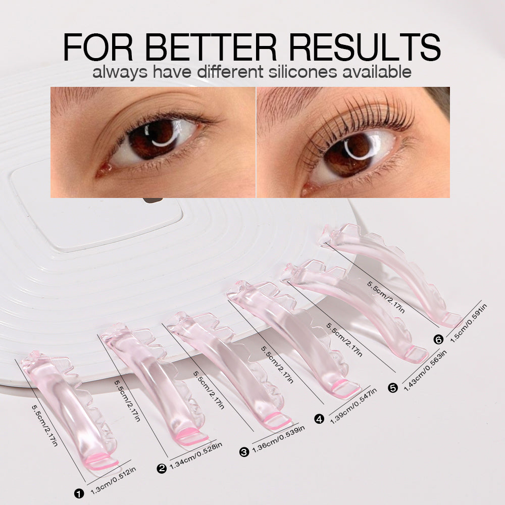 Ysen's Eyelash Lifting Pads, Self-Adhesive, 12 pieces, 6 sizes, Korean glue-free eyelash lifting pads, Reusable, soft silicone eyelash pads for protection, for home use or in the salon.