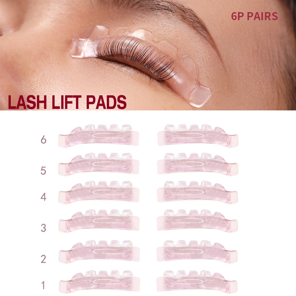 Ysen's Eyelash Lifting Pads, Self-Adhesive, 12 pieces, 6 sizes, Korean glue-free eyelash lifting pads, Reusable, soft silicone eyelash pads for protection, for home use or in the salon.