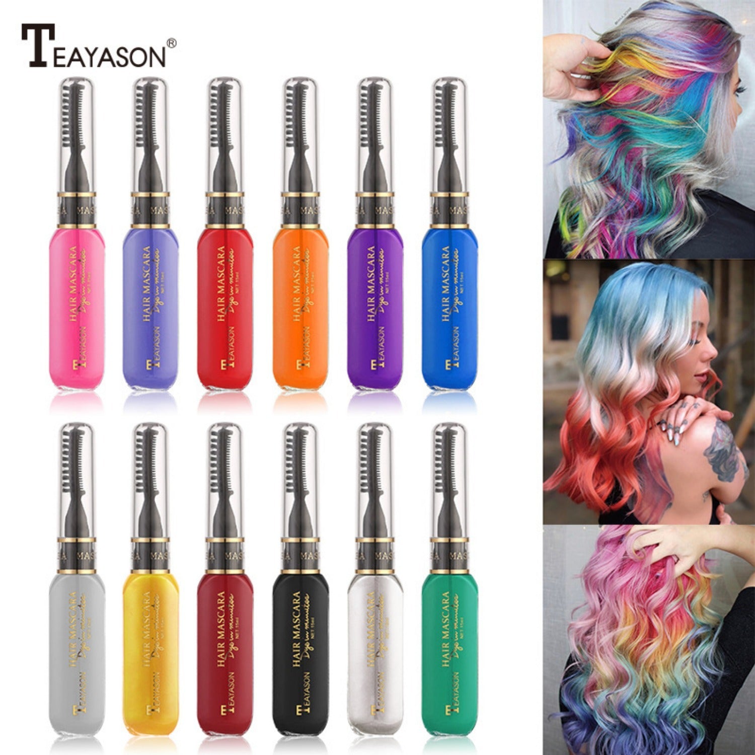 13pcs disposable eyelashes and hair Tint, suitable for holiday parties, wedding use