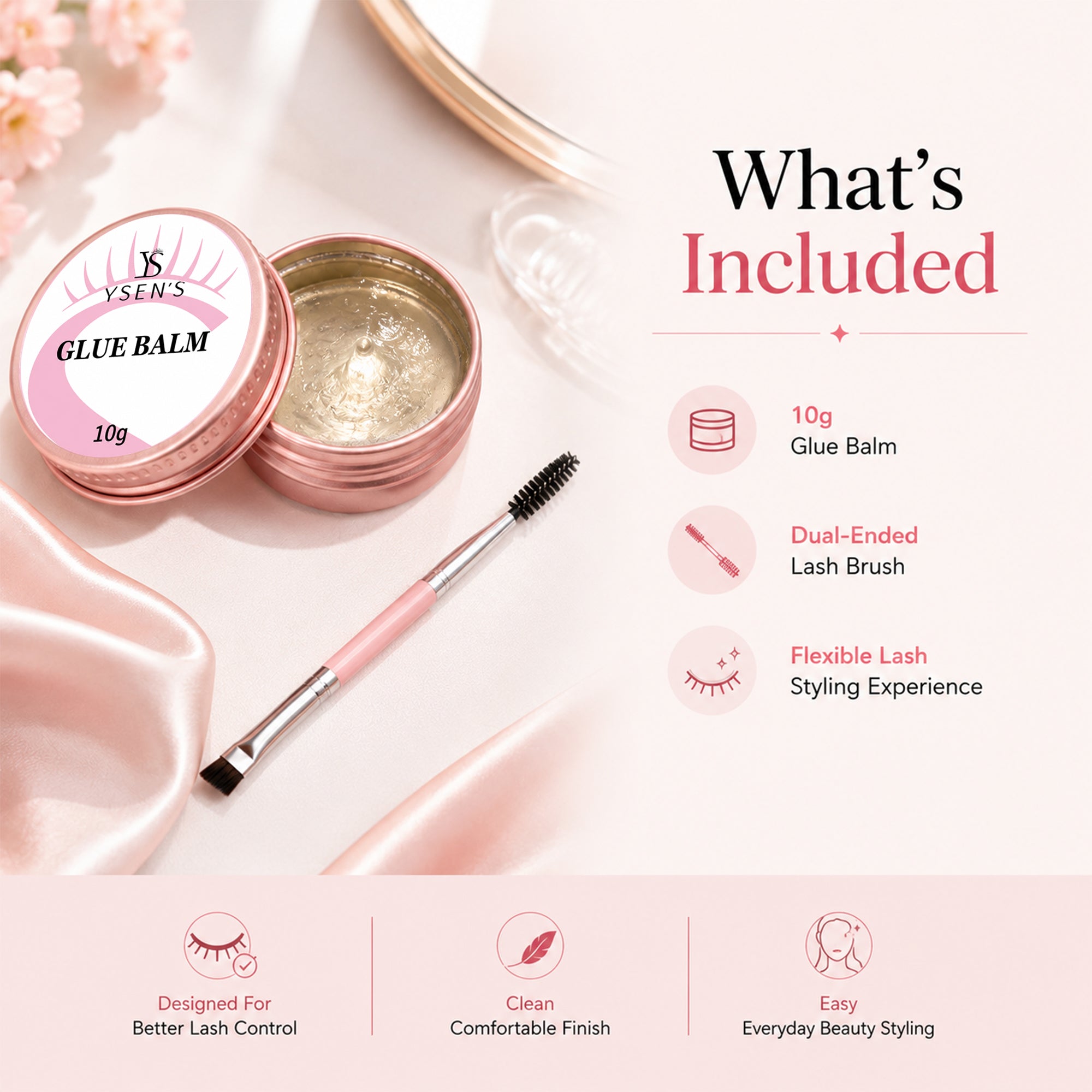 Ysen’s Lash Lift Glue Balm – Lash Lift Adhesive for Eyelash Perm & Brow Lamination, Strong Hold 2-in-1, Quick Dry, LVL & Korean Lash System, Professional Salon, 10g