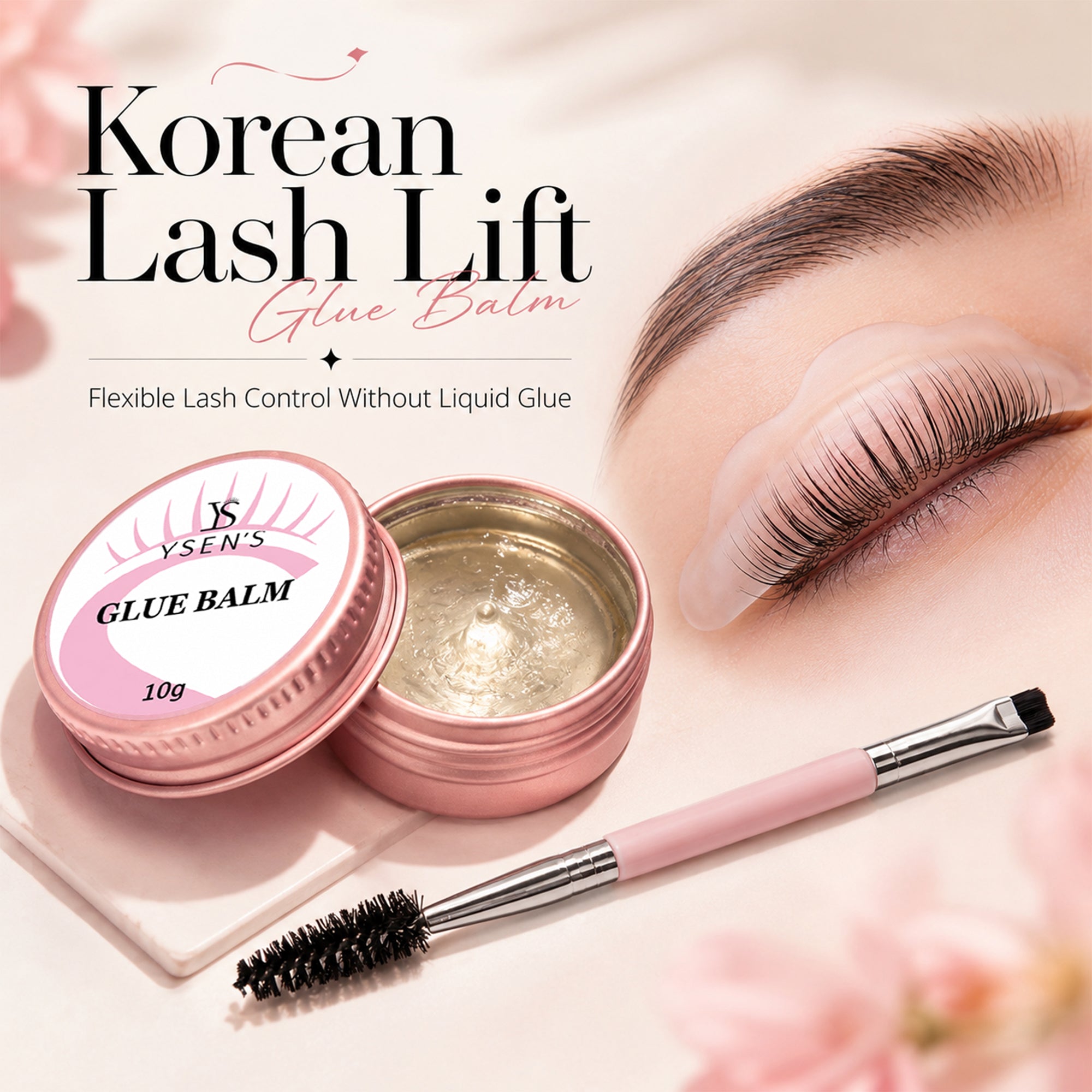 Ysen’s Lash Lift Glue Balm – Lash Lift Adhesive for Eyelash Perm & Brow Lamination, Strong Hold 2-in-1, Quick Dry, LVL & Korean Lash System, Professional Salon, 10g