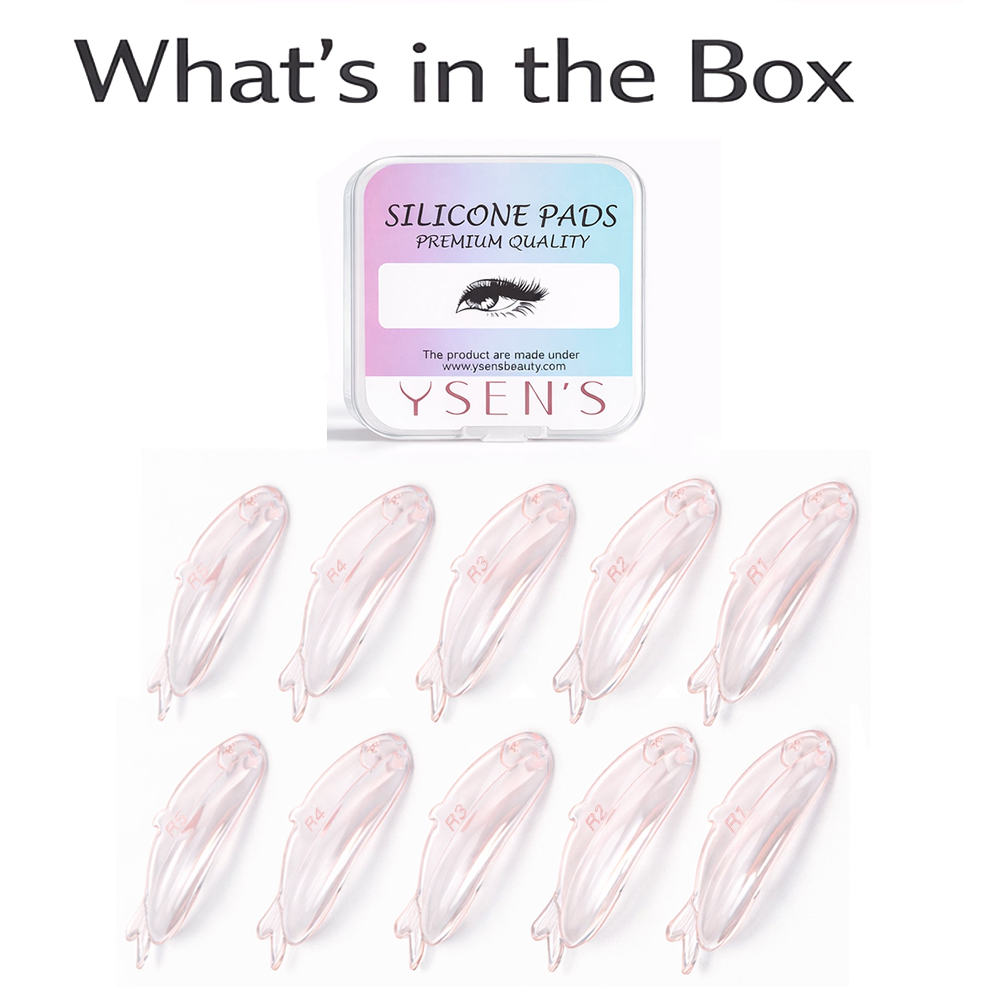 Ysen's Lash Lift Shields Self Adhesive 5 Sizes Lash Lift Pads No Glue Rods Reusable Silicon Soft Eyelash Pads for Shield DIY Use at Home or Salon
