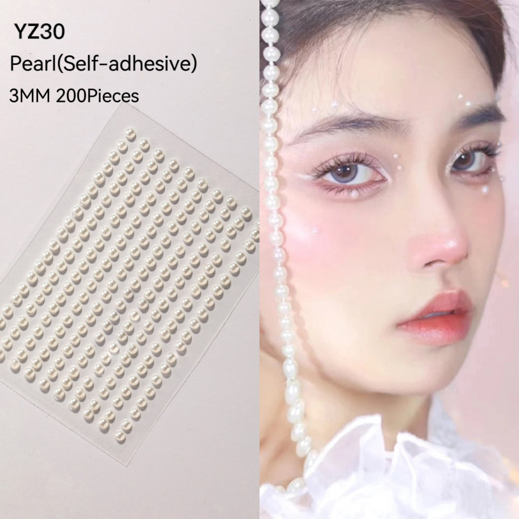 1/2 Sheets Self Adhesive 3D Pearl Stickers for Face Jewels