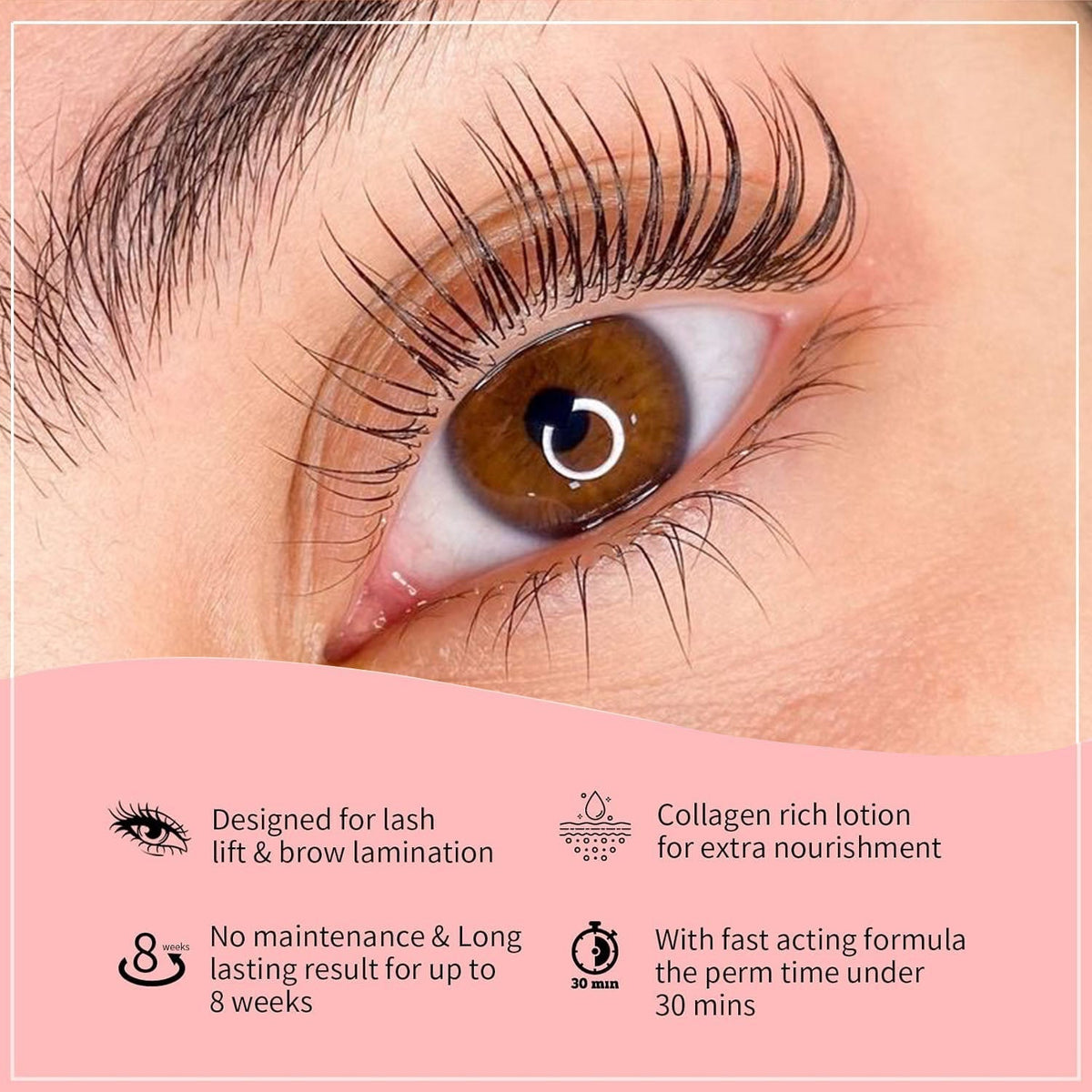 Natural lashes styled with the YSEN’S Simple Lift Kit