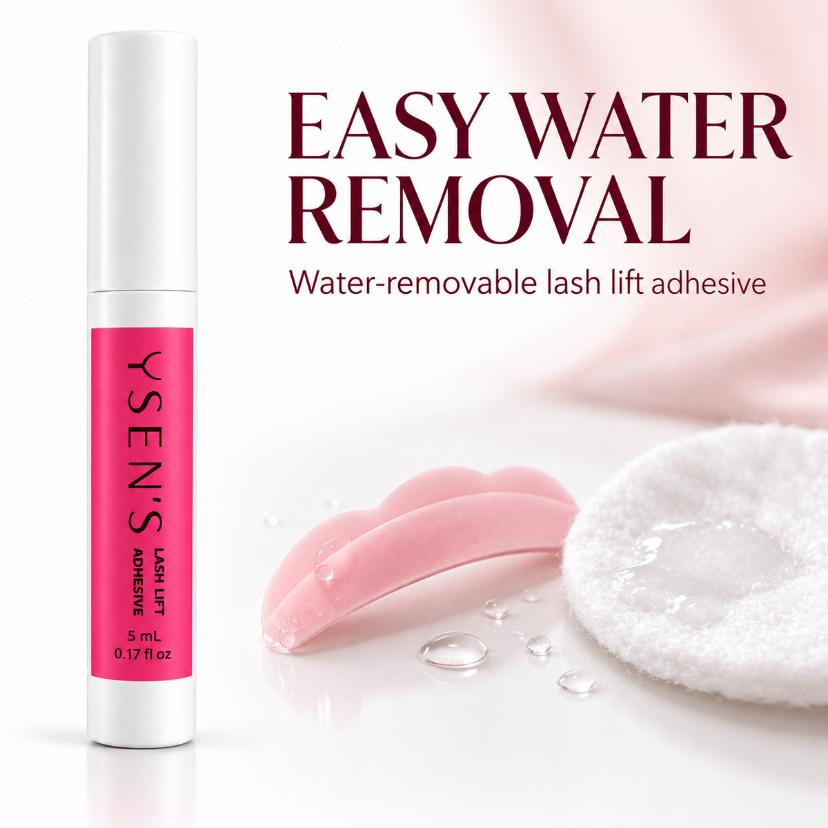 YSEN’S 5ml lash lift adhesive with easy water-removable cleanup