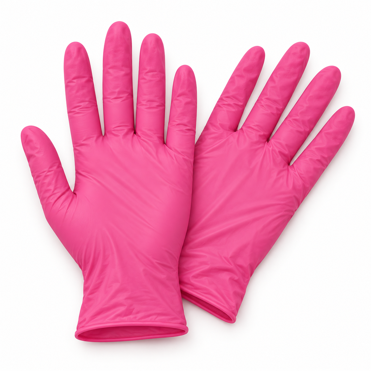 Pink powder-free nitrile blend disposable gloves, 100 count per box