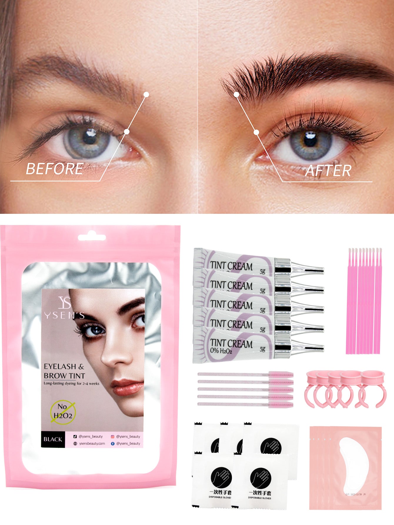 Ysen's 5pcs Eyelash and Eyebrow Tint