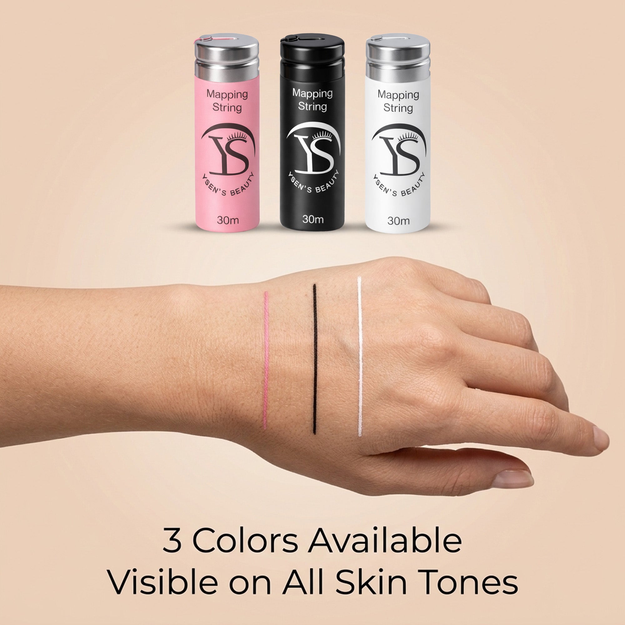 Mapping String for Eyebrow Shaping（30m Black, White & Pink)