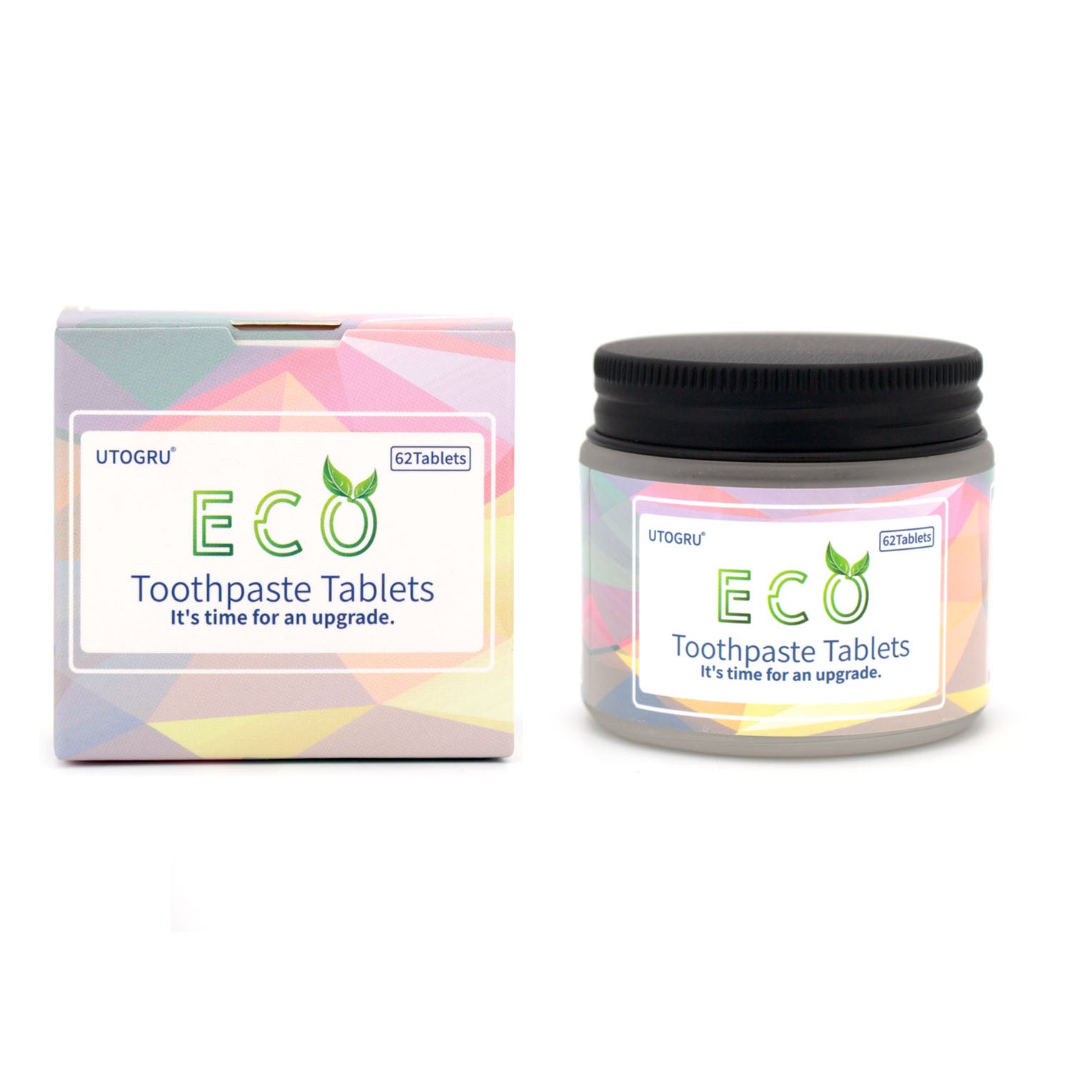 64 Pcs Toothpaste Tablets,Chewable Xylitol Toothpaste Tablets, Fluoride-Free - Natural Whitening Remineralizing Travel-Friendly Eco Tabs, Peppermint
