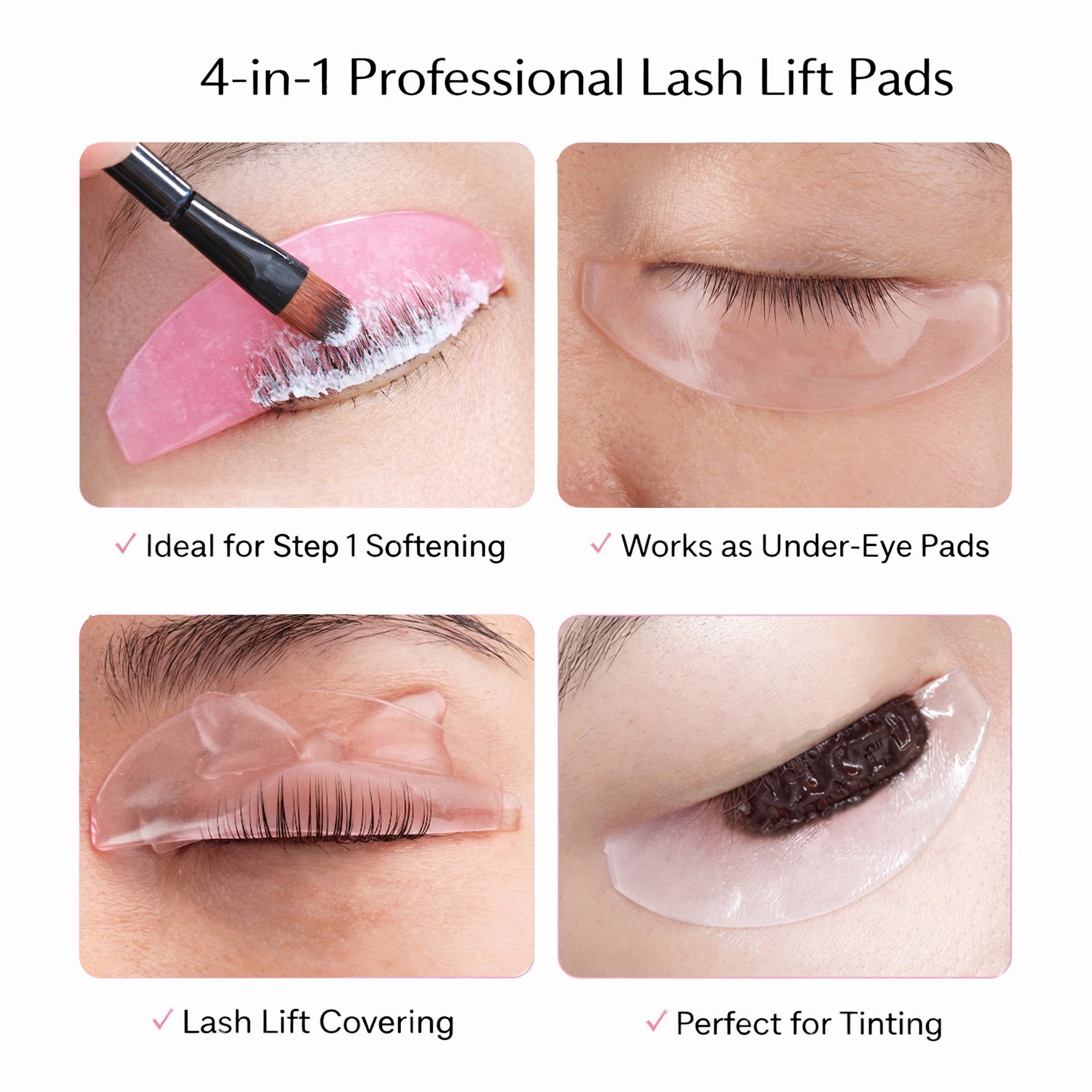 Ysen's Eyelash Lifting Pads, Self-Adhesive, 2 pieces, Korean glue-free eyelash lifting pads, Reusable, soft silicone eyelash pads for protection, for home or salon use.
