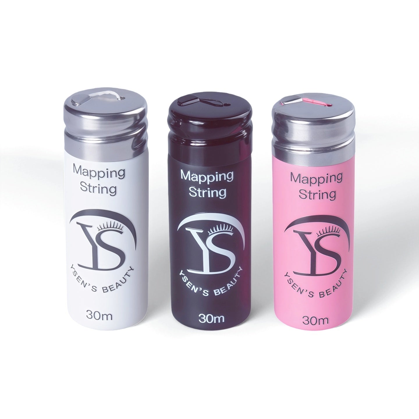 YSEN’S Mapping String for Eyebrow Shaping, 30m Pre-Inked Thread, Black, White & Pink, Professional Brow Mapping String for Microblading, PMU & Cosmetic Tattooing, No Drying, Sealed Bottle with Built-in Cutter, High Visibility & Long-Lasting Use