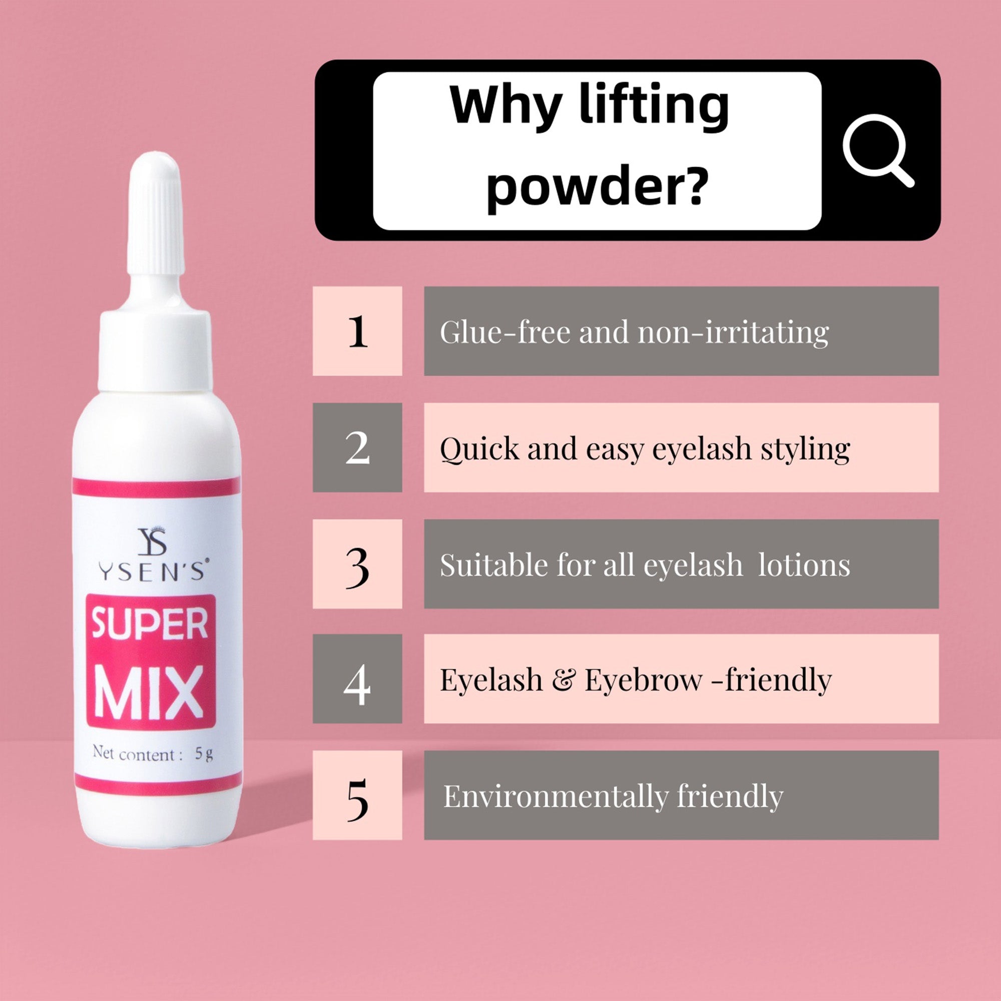 Ysens Eyelash Lifting Powder 5g/15g, Lash Lift Powder, Super Mix, Korean Lash Lifting, For home use or in the salon