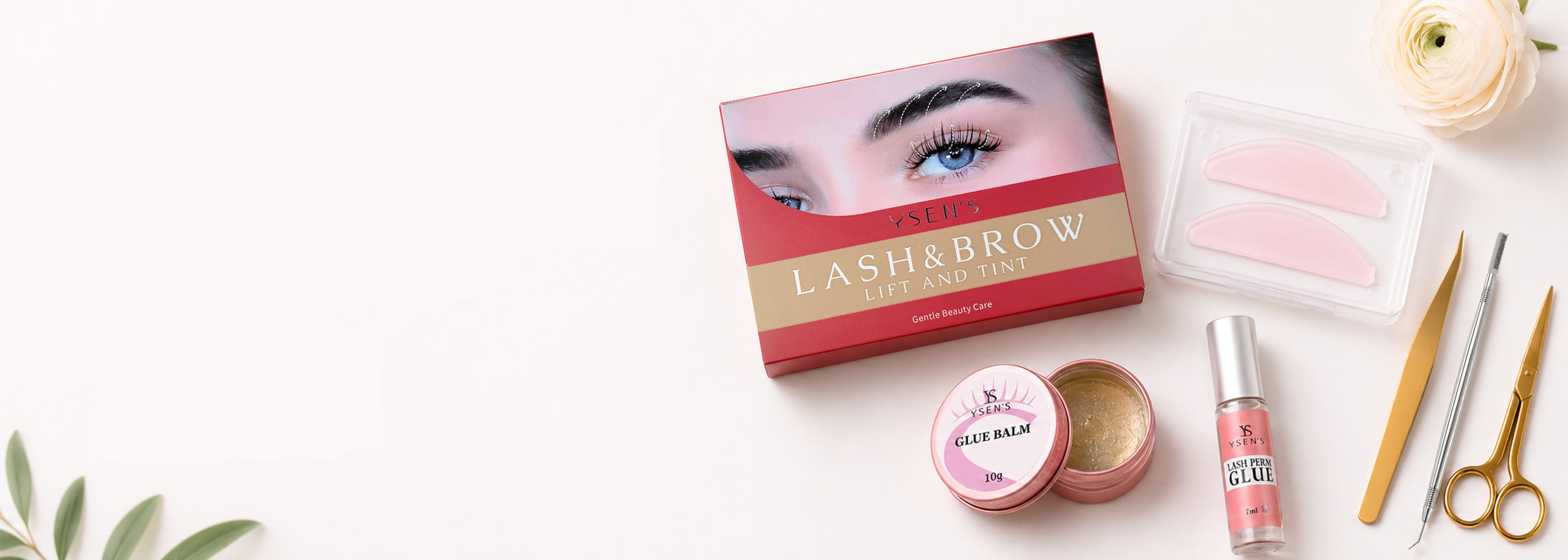 YSEN’S lash and brow lift kit with treatment products and application tools
