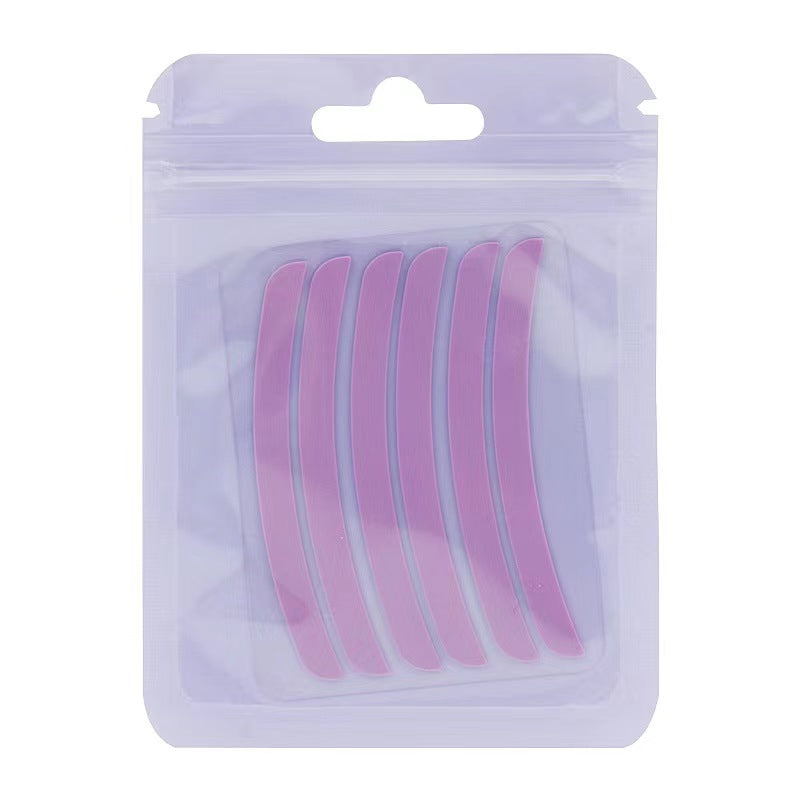 Purple YSEN’S silicone lash lift cover pads with 6 curved strips in one resealable bag