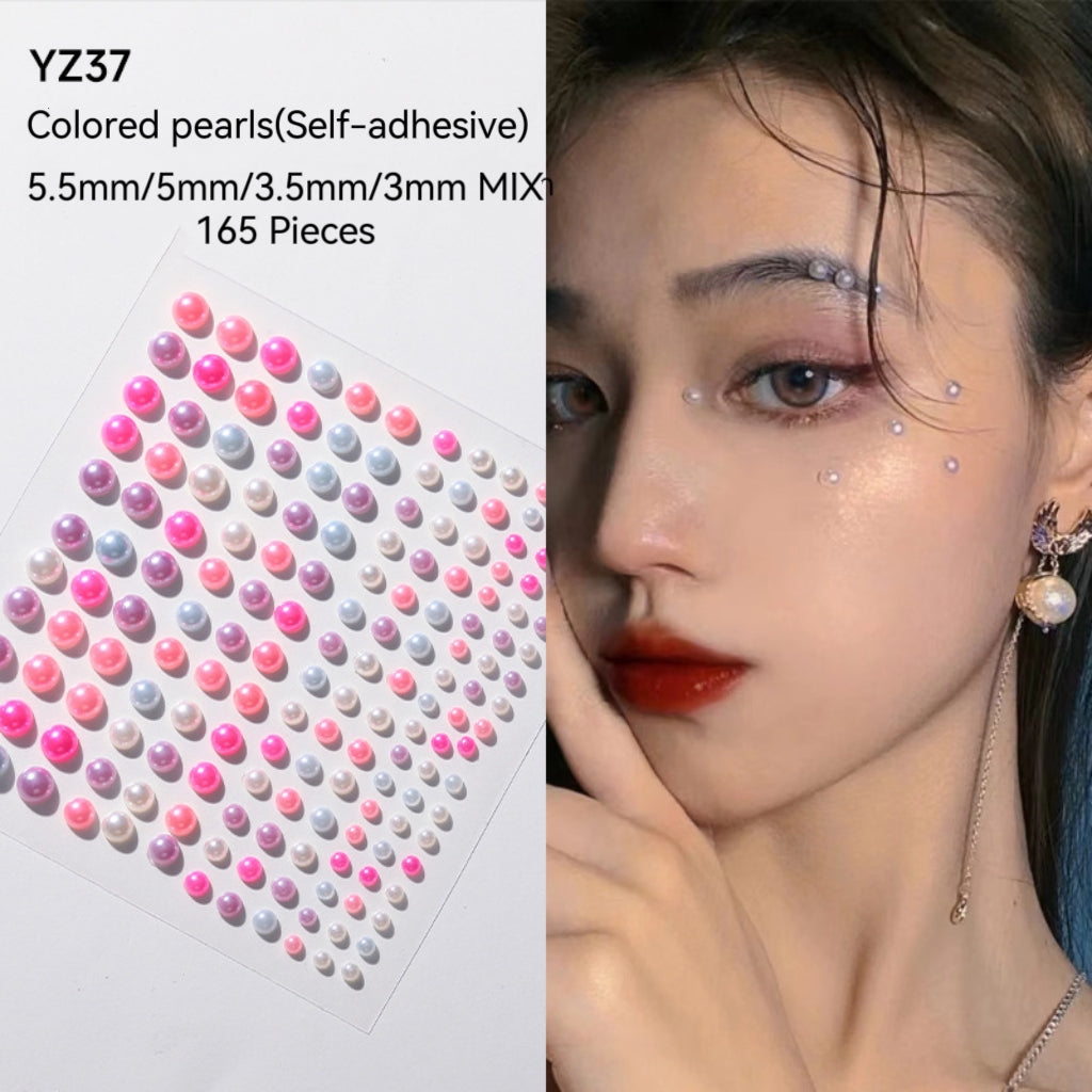 3mm/4mm/5mm/6mm 3D Pearl Face Jewels Eyeshadow Stickers Self